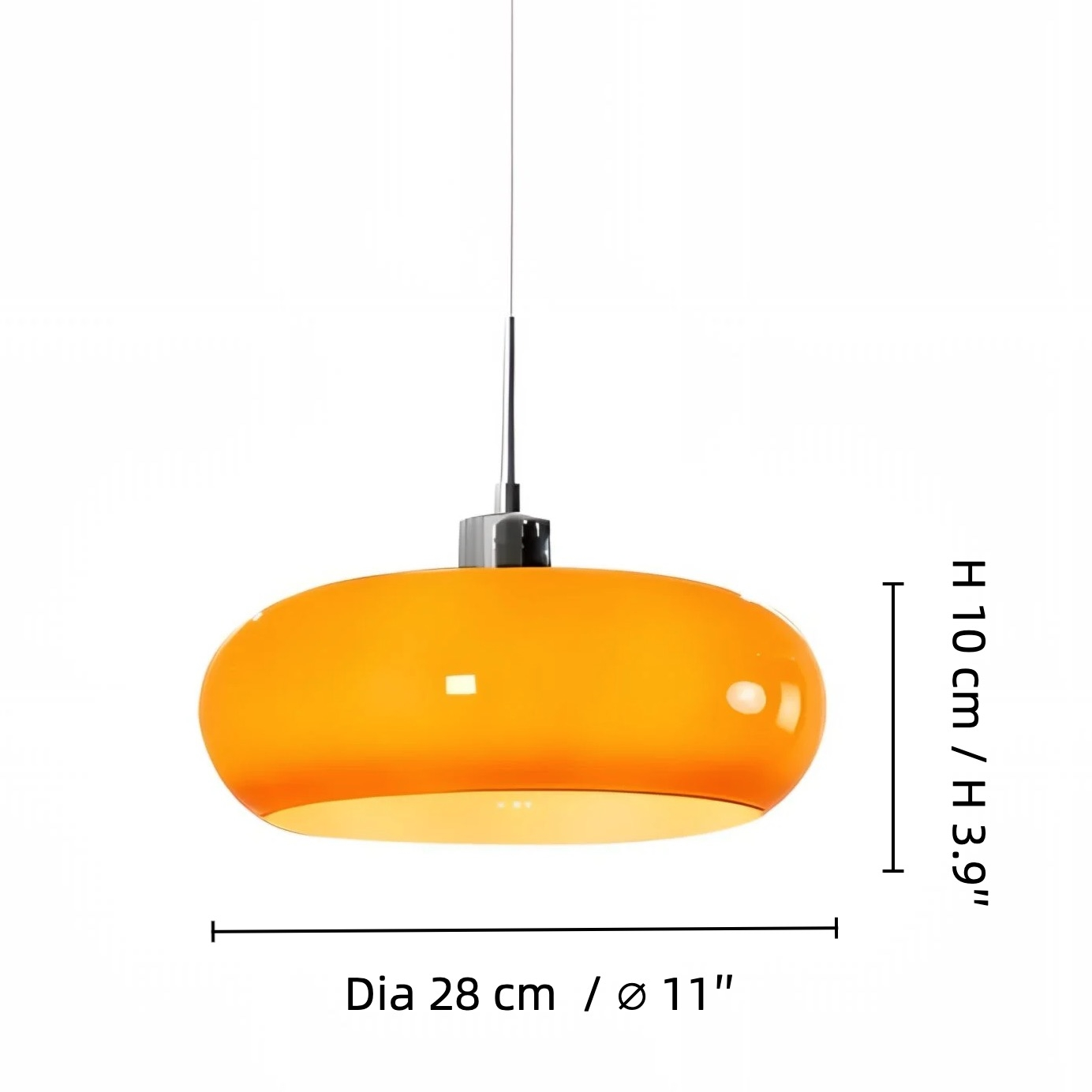 Potivus pendant dimensions, diameter 28 cm and height 10 cm