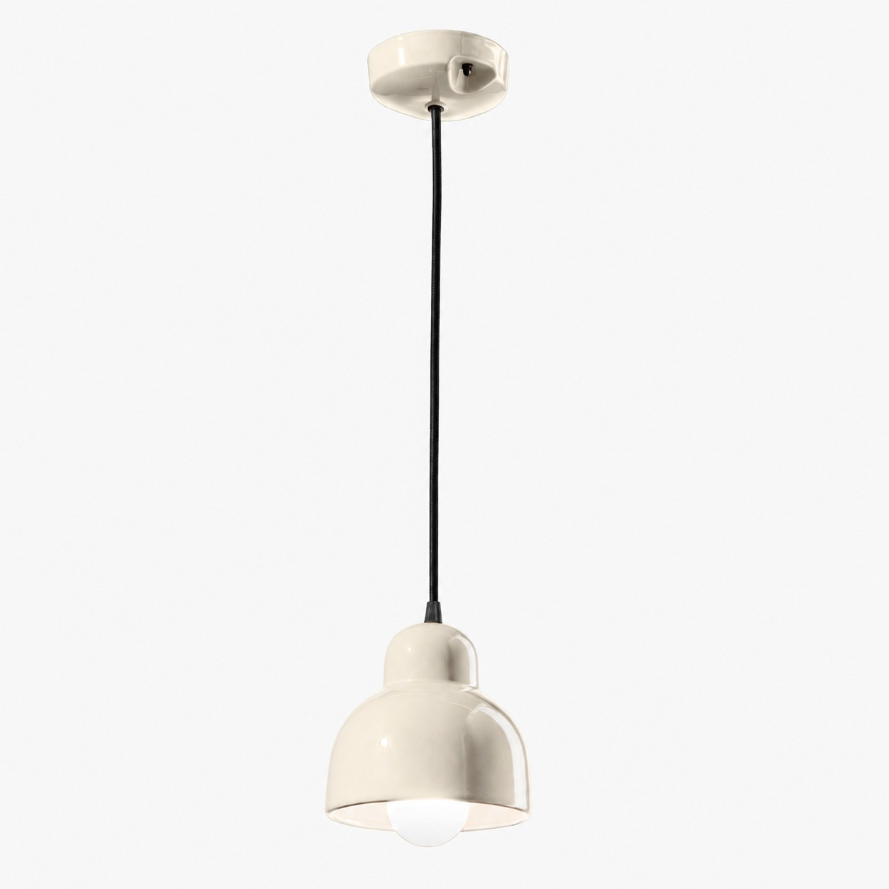 Cream Berimbau ceramic pendant lamp
