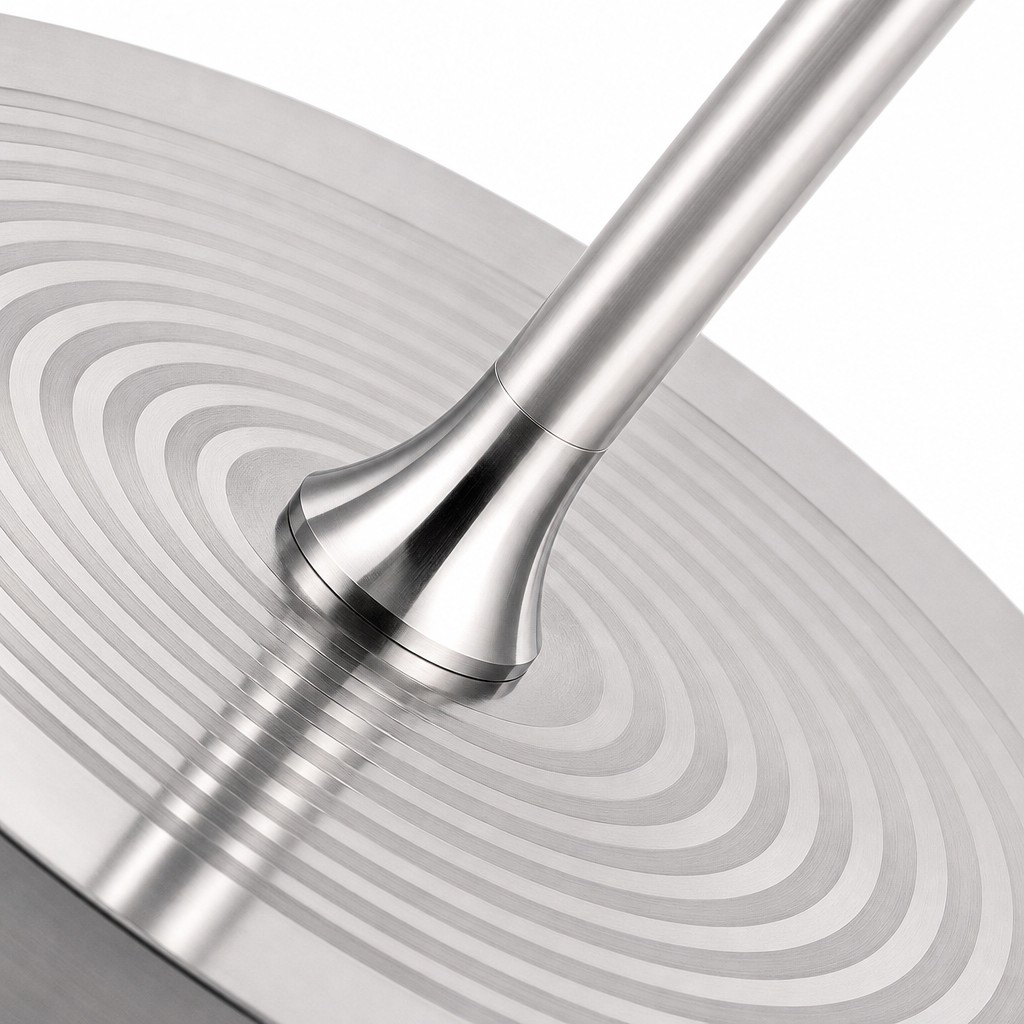 Brushed metal base detail