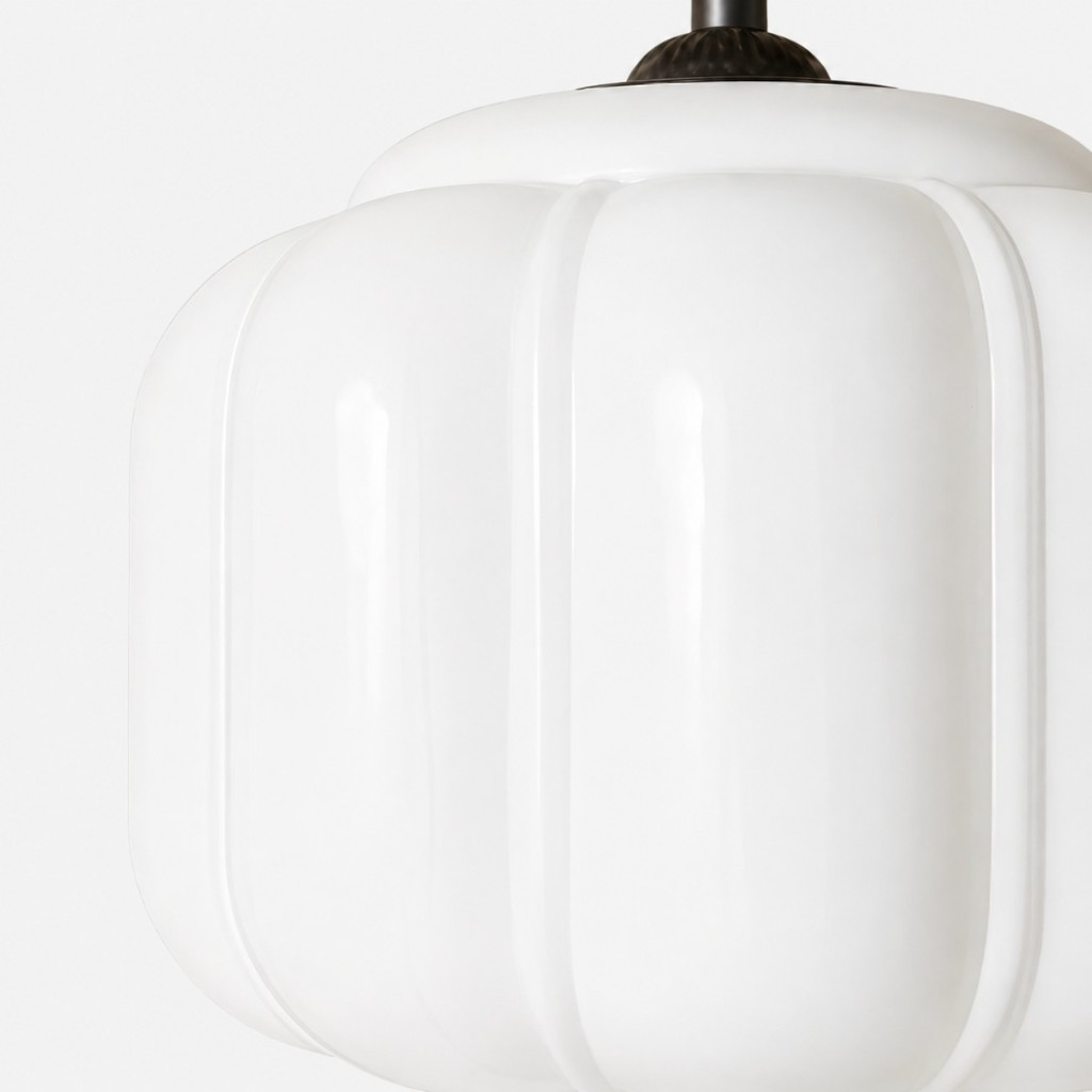 Fluted milk glass pumpkin shade