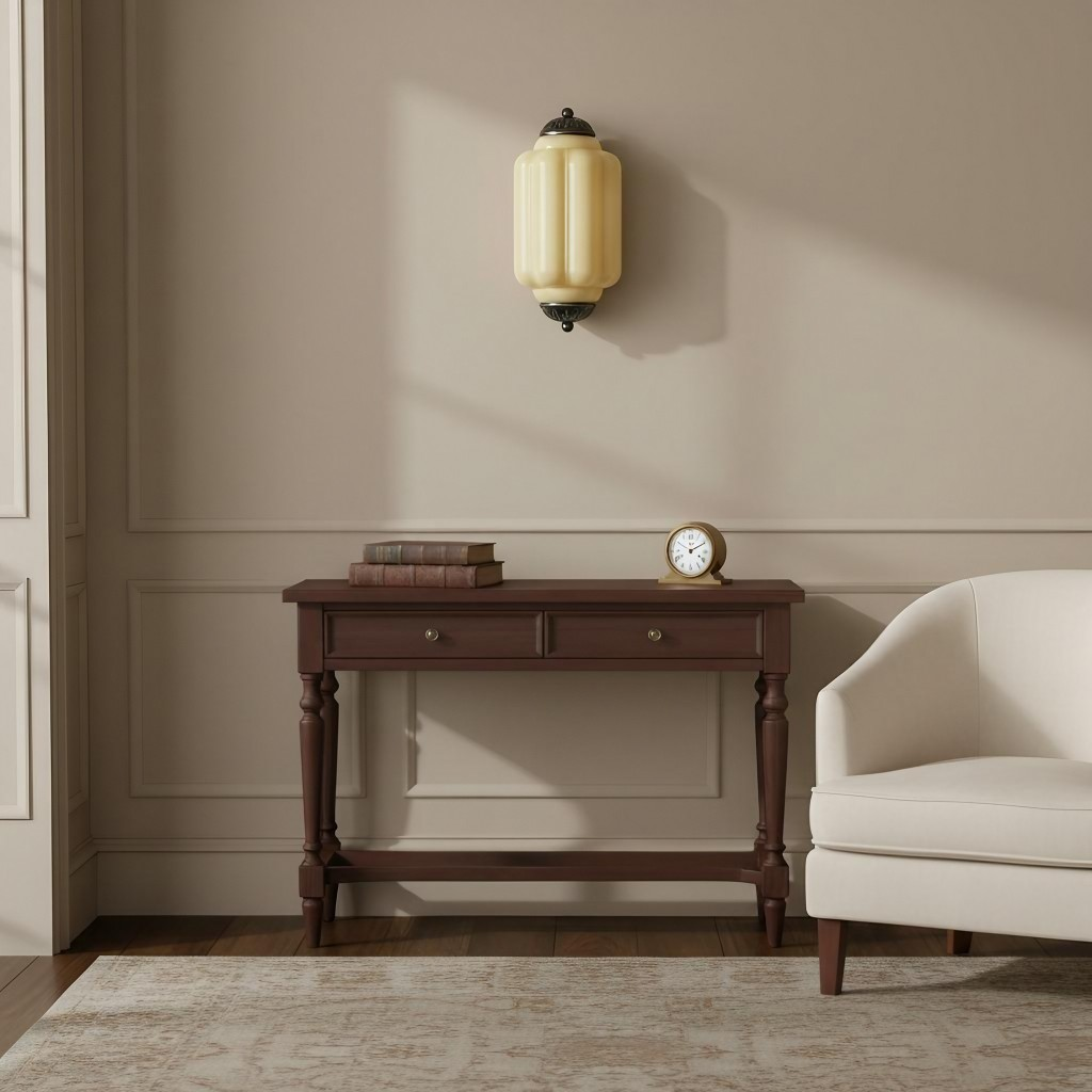 Cream Eloise glass wall lamp in a paneled room