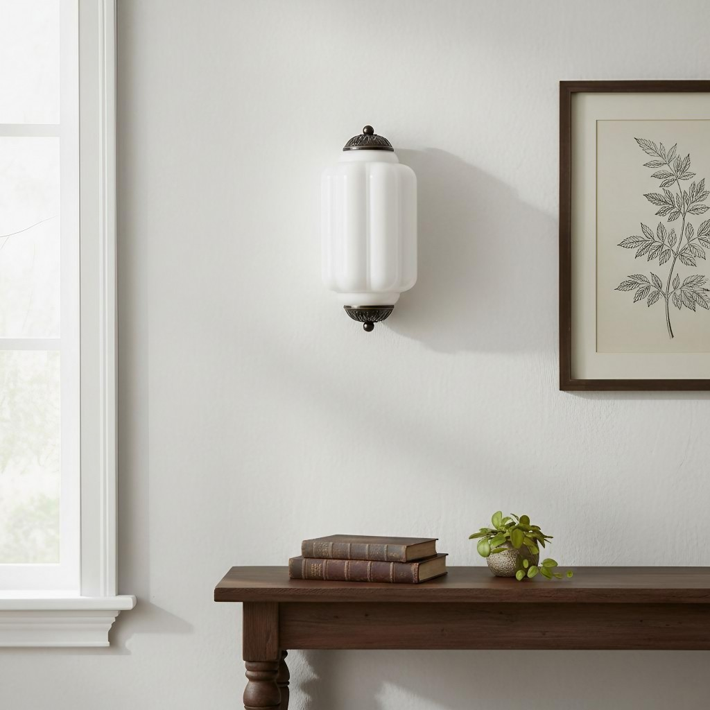 White Eloise glass wall lamp on a sunlit wall