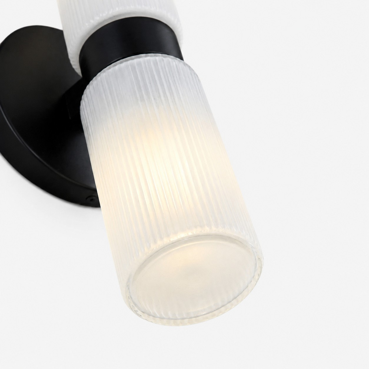 Milk glass and matte black detail