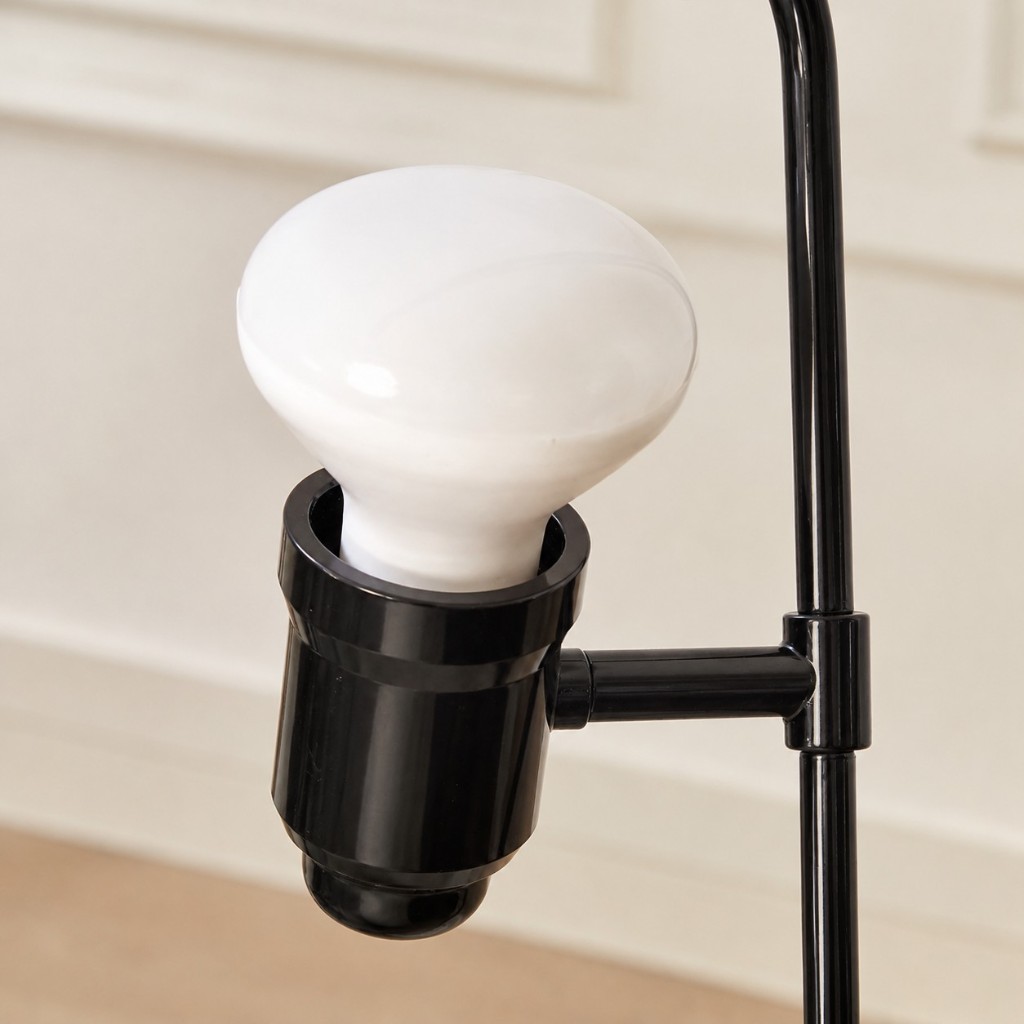 E27 frosted bulb in the black socket