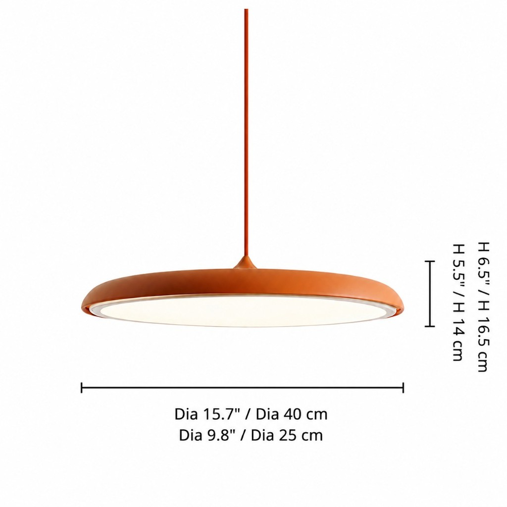 Dimensioni della sospensione Macaron per diametri 25 cm e 40 cm