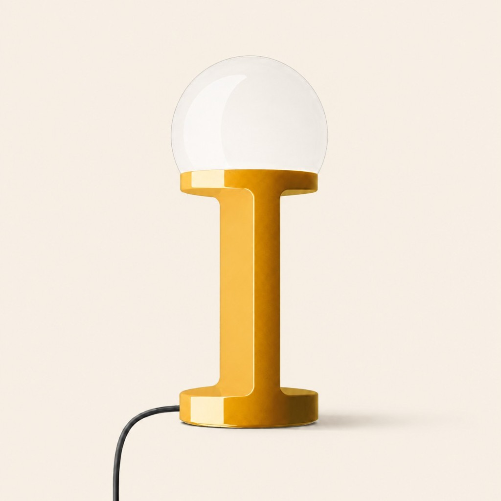 Yellow HABEA globe table lamp