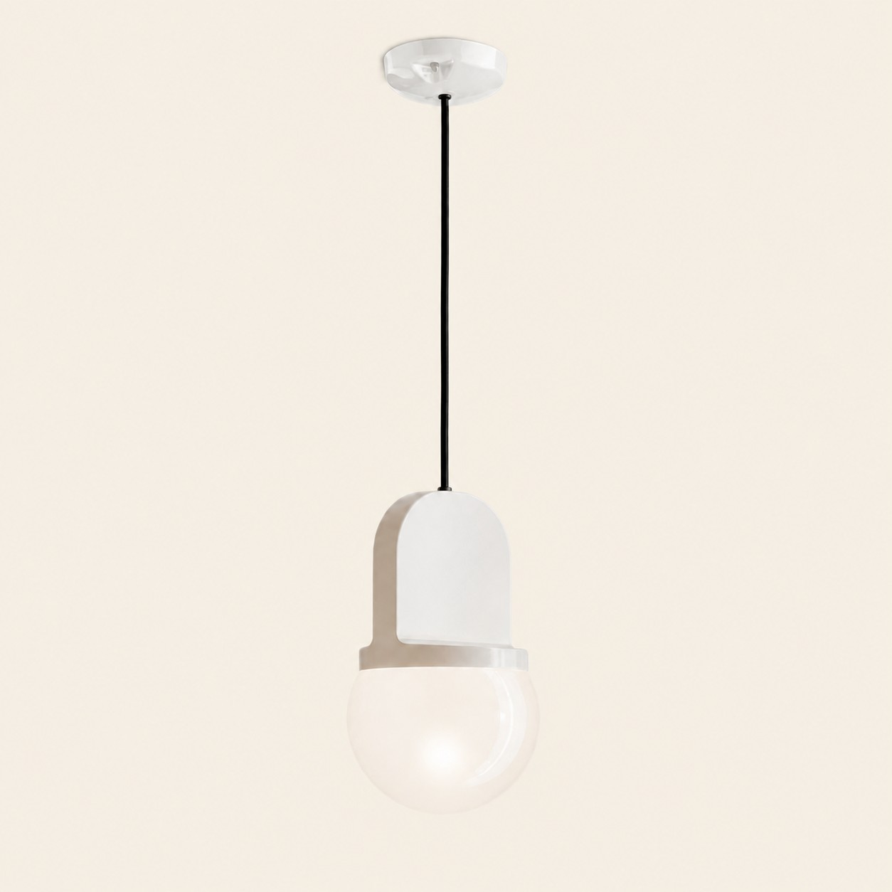 Cream sculptural pendant lamp
