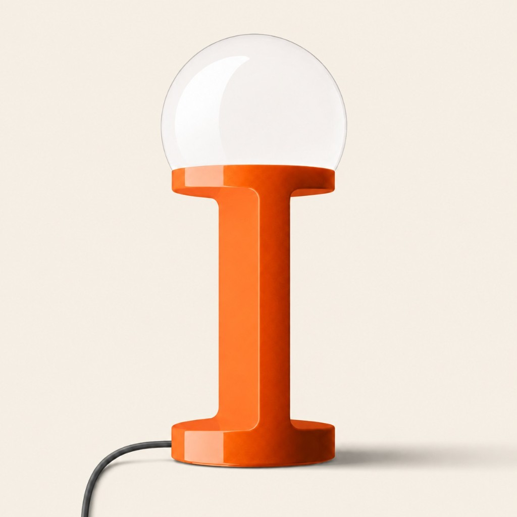 Orange HABEA globe table lamp