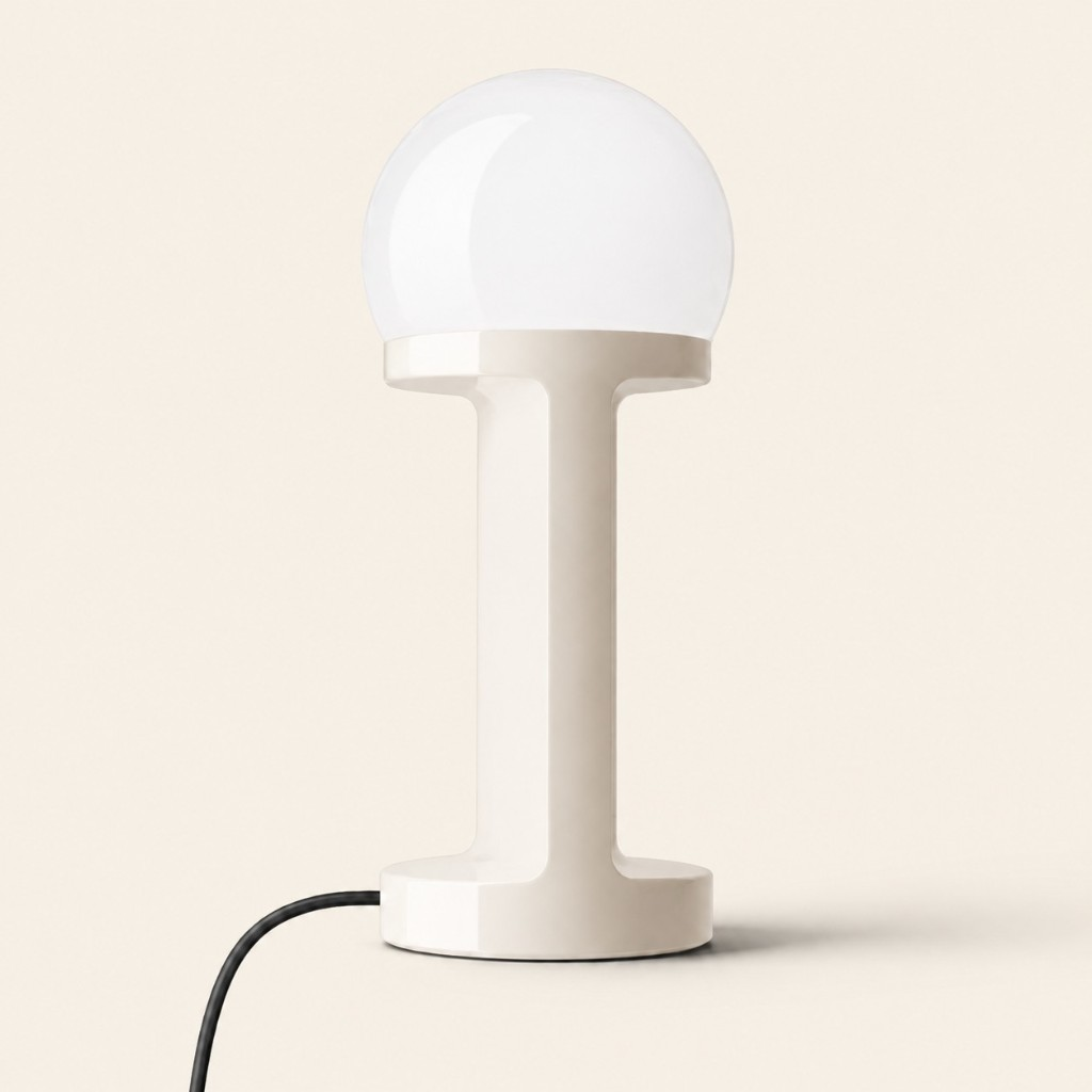 Cream HABEA globe table lamp
