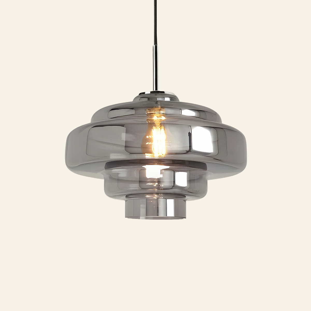 Koloro smoke grey glass pendant