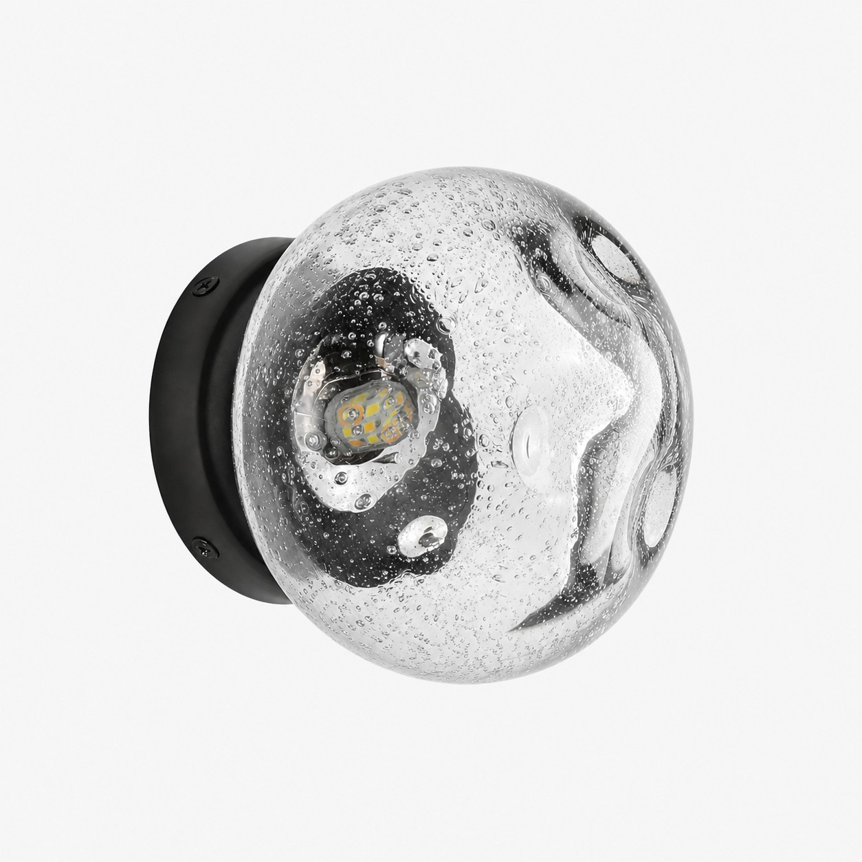 Clear bubble crystal globe wall lamp