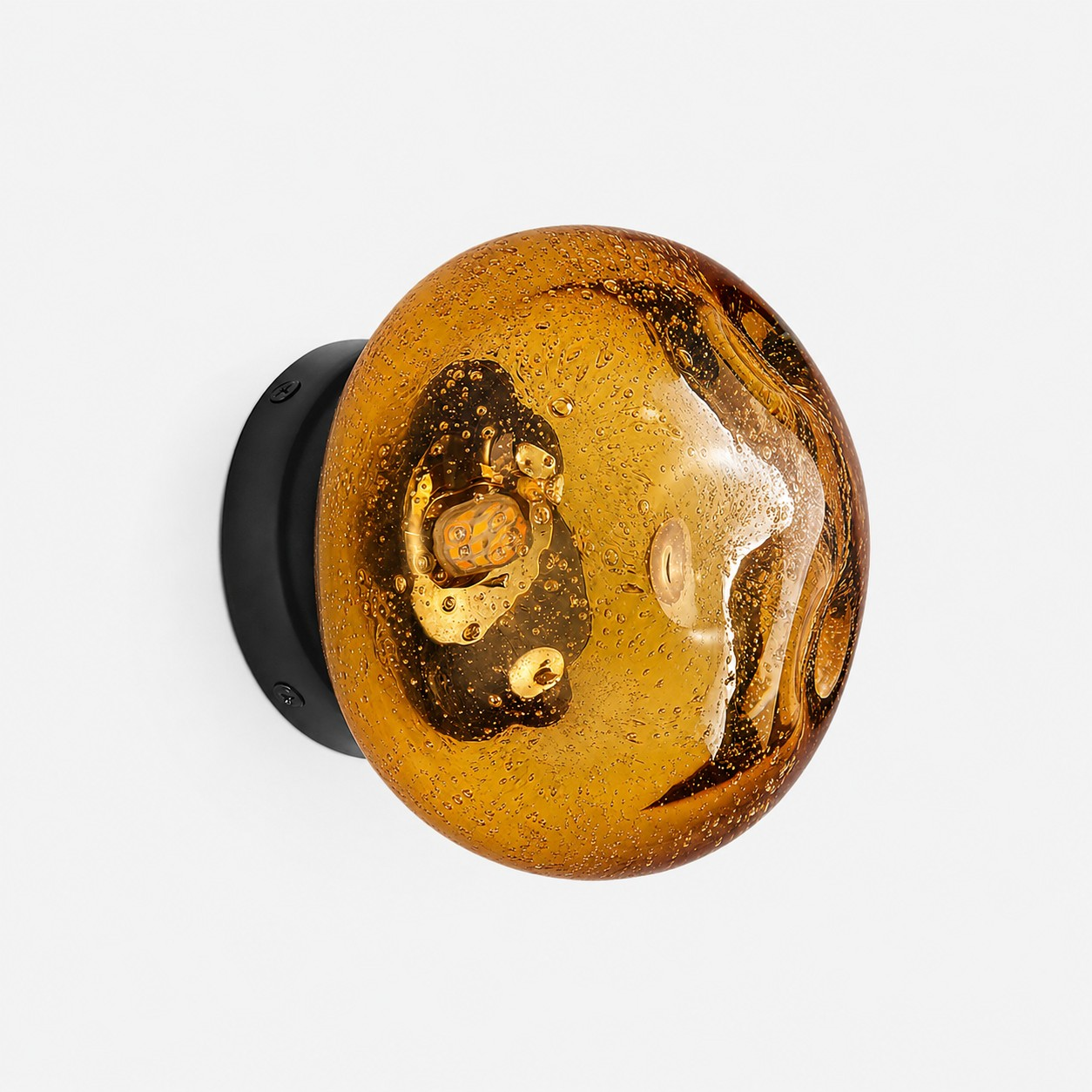 Amber bubble crystal globe wall lamp