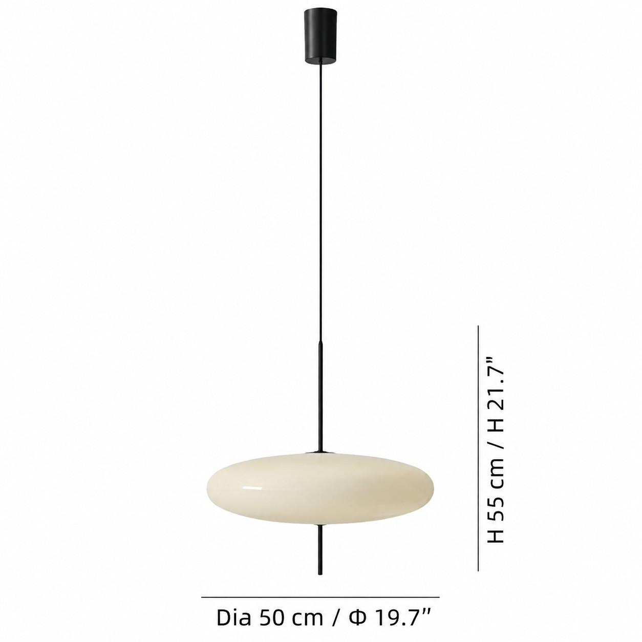 Model 2065 dimensions, 50 cm diameter and 55 cm high