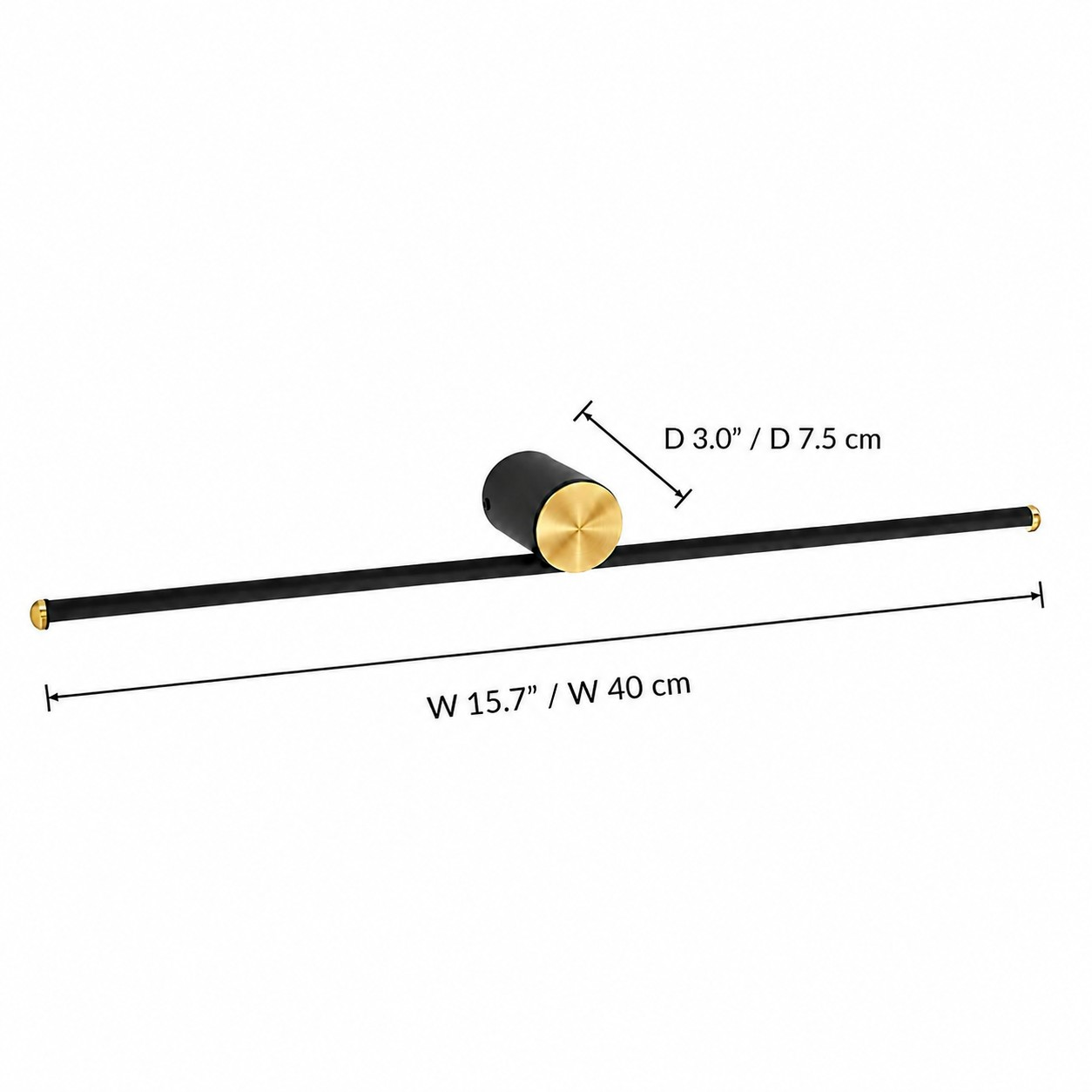 Mirror dimensions: W 15.7″ × D 3.0″ / W 40 cm × D 7.5 cm