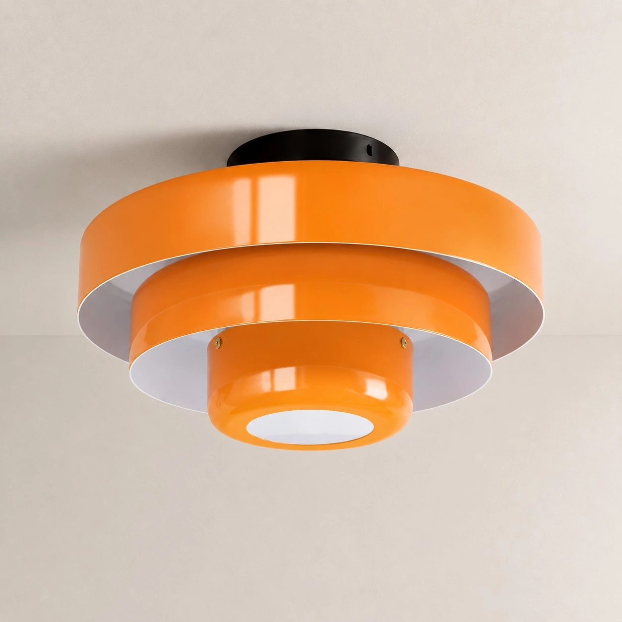 Veleora three-tier ceiling lamp in orange