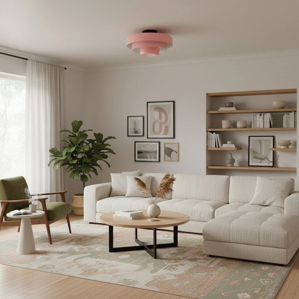 Veleora pink ceiling lamp in a living or dining space