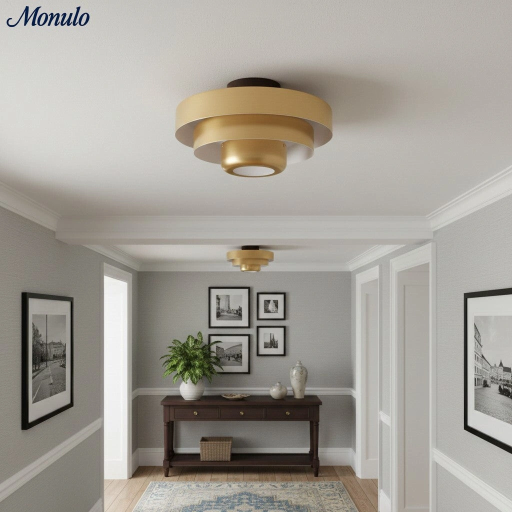 Veleora brass ceiling lamp in a living or dining space