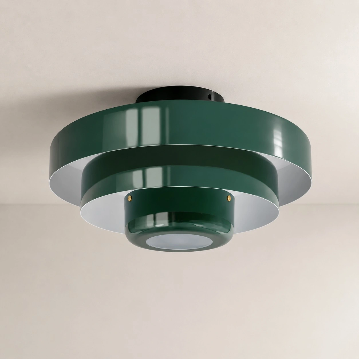 Veleora three-tier ceiling lamp in green
