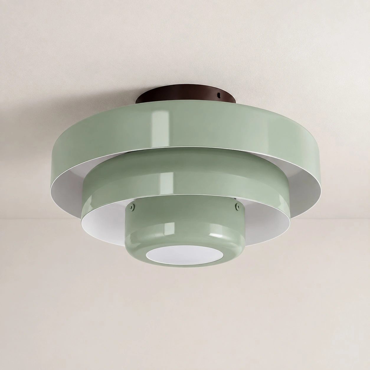 Veleora three-tier ceiling lamp in sage green