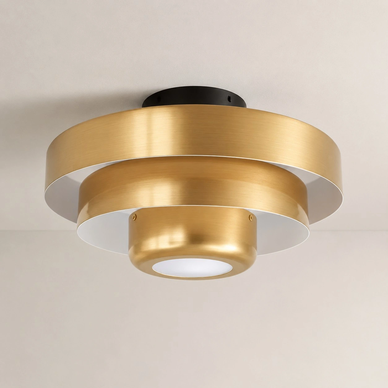 Veleora three-tier ceiling lamp in brass