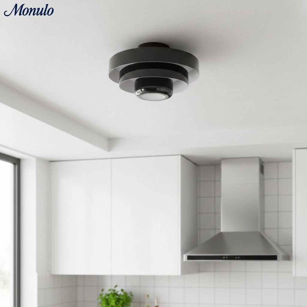 Veleora black ceiling lamp in a living or dining space