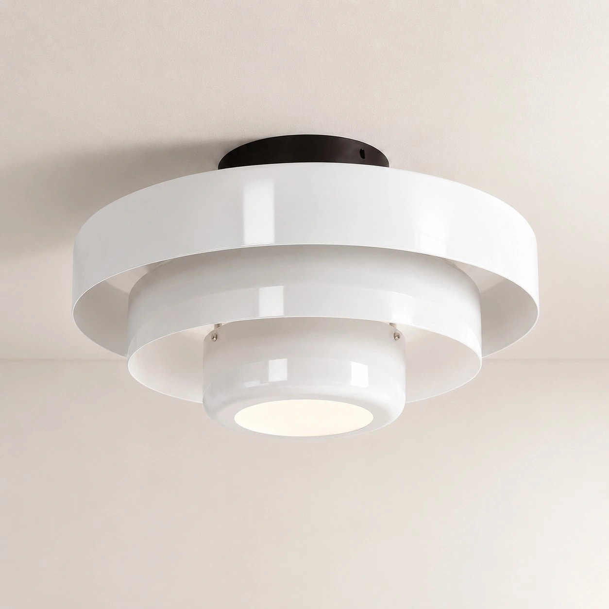 Veleora three-tier ceiling lamp in white