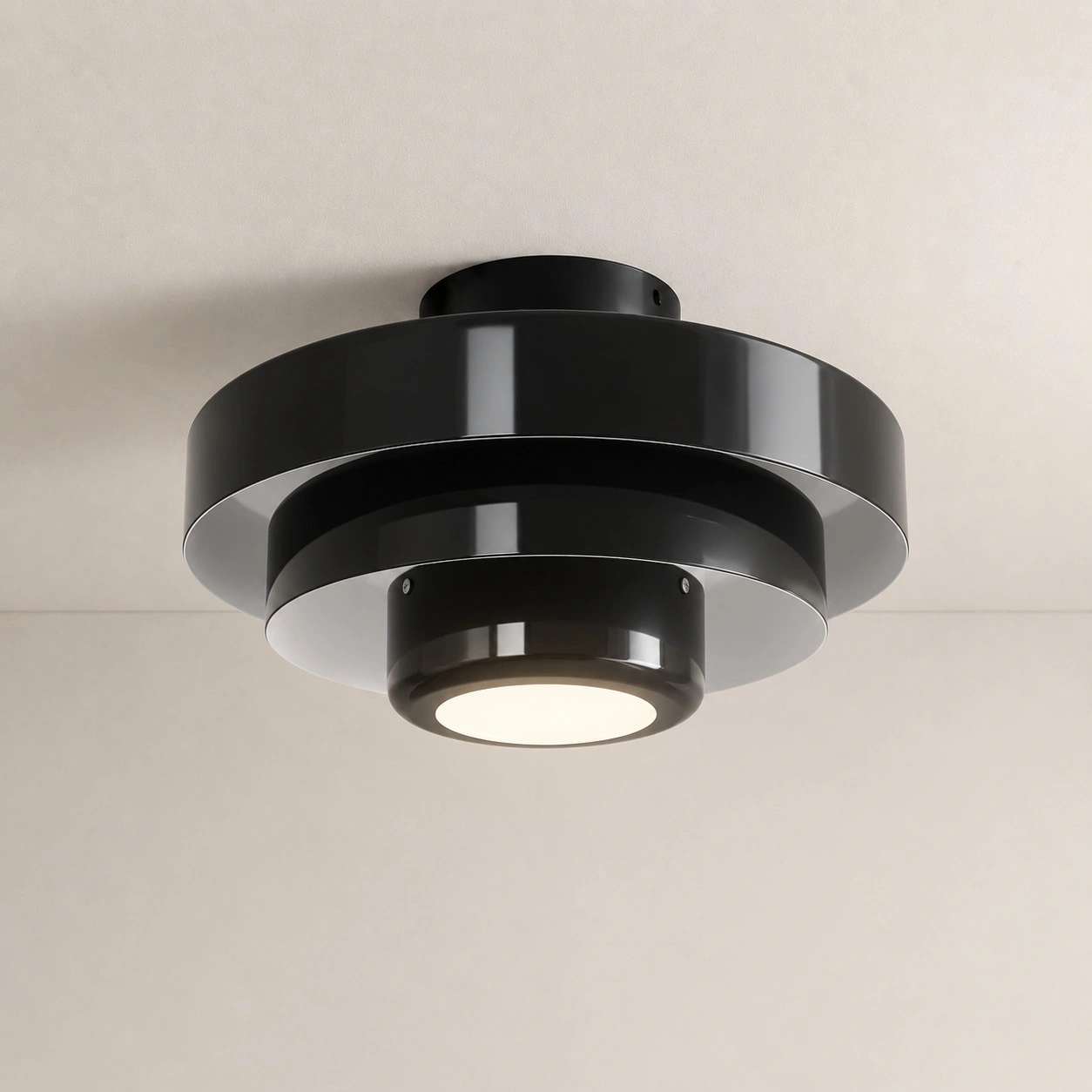 Veleora three-tier ceiling lamp in black