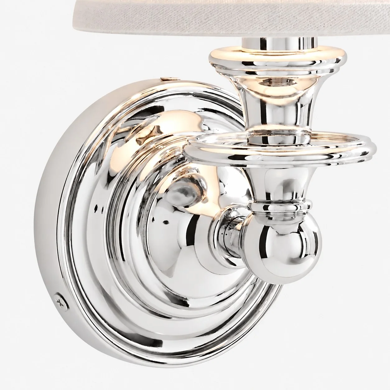 Chrome back plate and arm detail