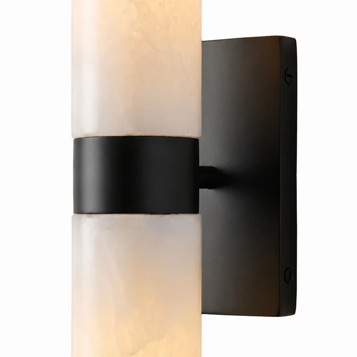 Matte black backplate and alabaster tube detail