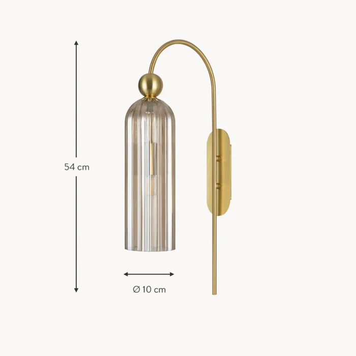 Cylinder wall sconce dimensions: diameter 3.9 inches, height 21.3 inches