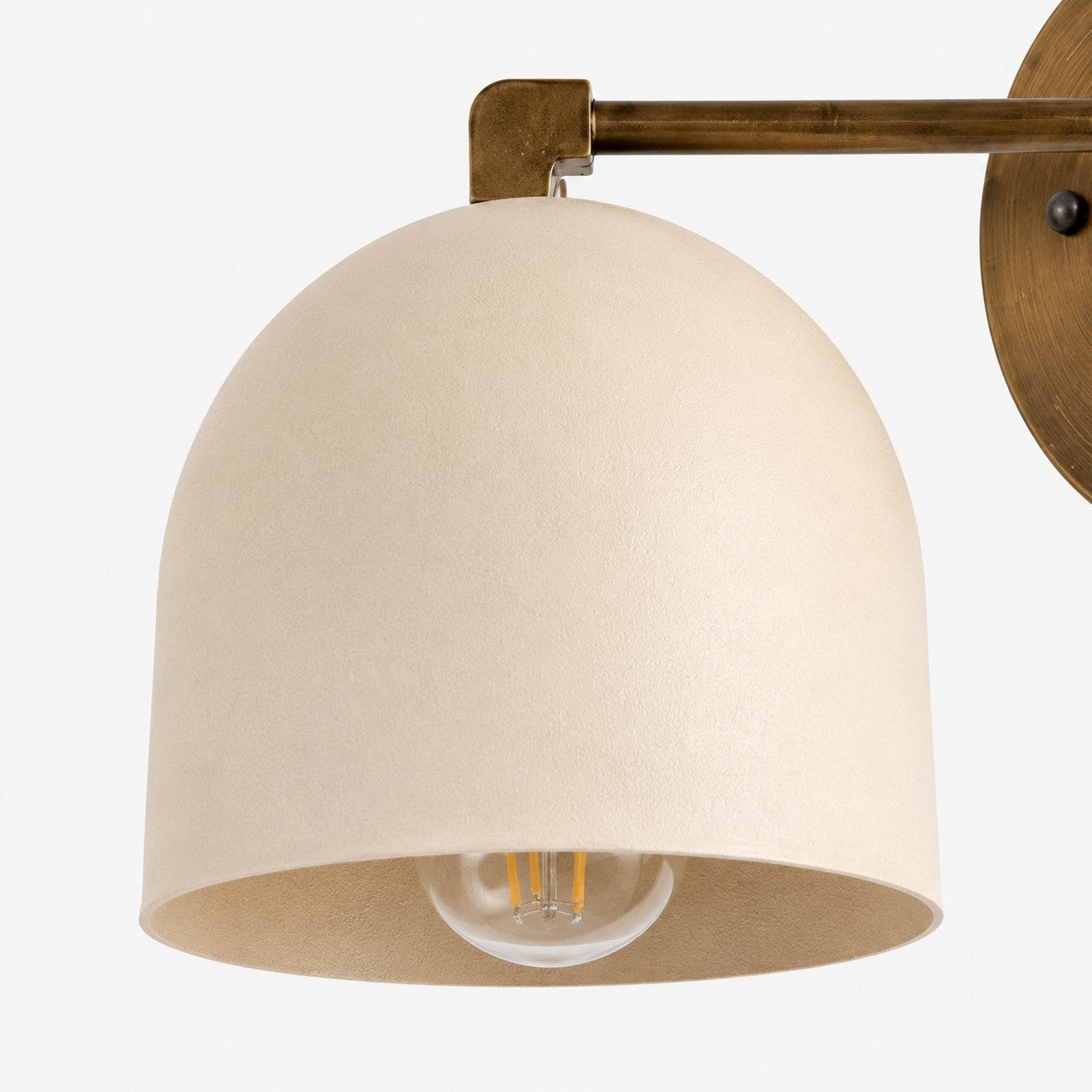 Metio cream dome shade and visible bulb