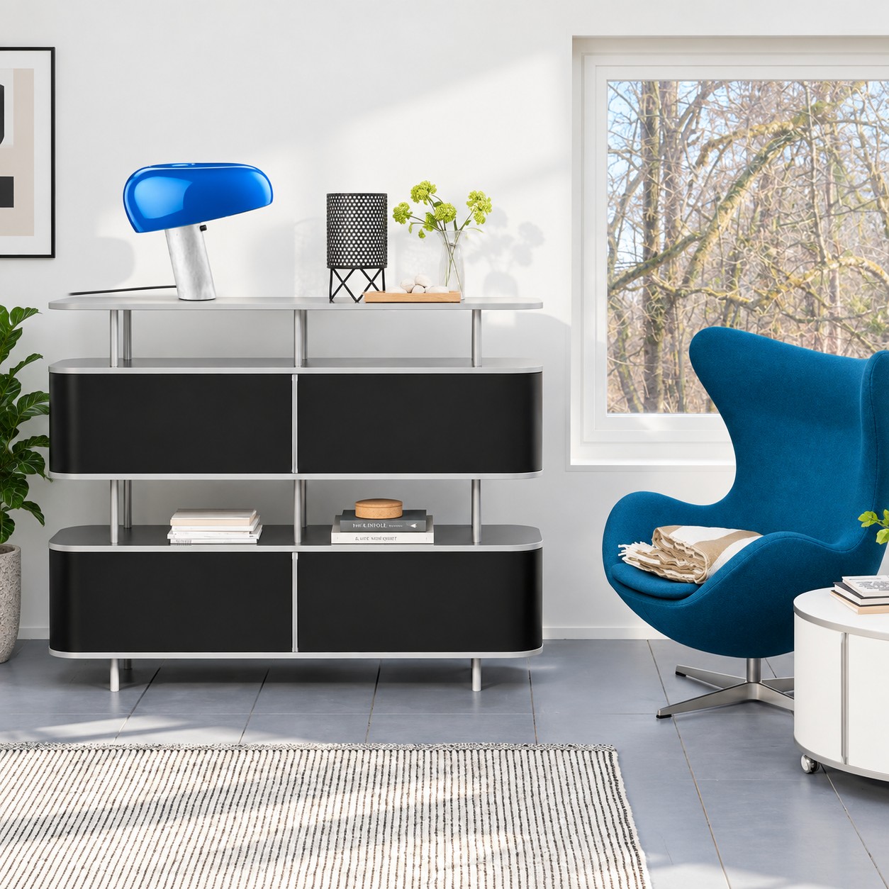 Mushroom Marble tafellamp in een interieur