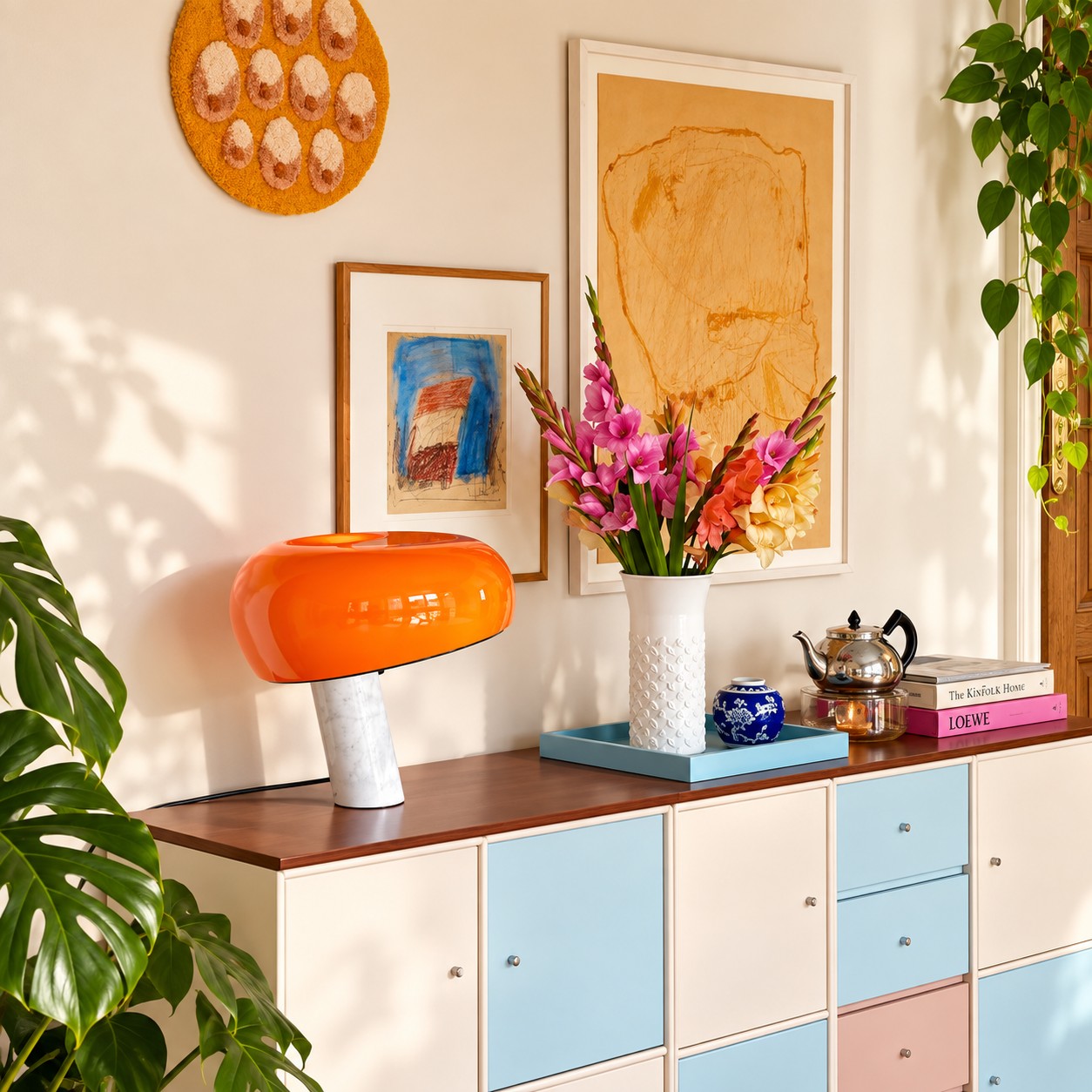 Mushroom Marble tafellamp in een interieur