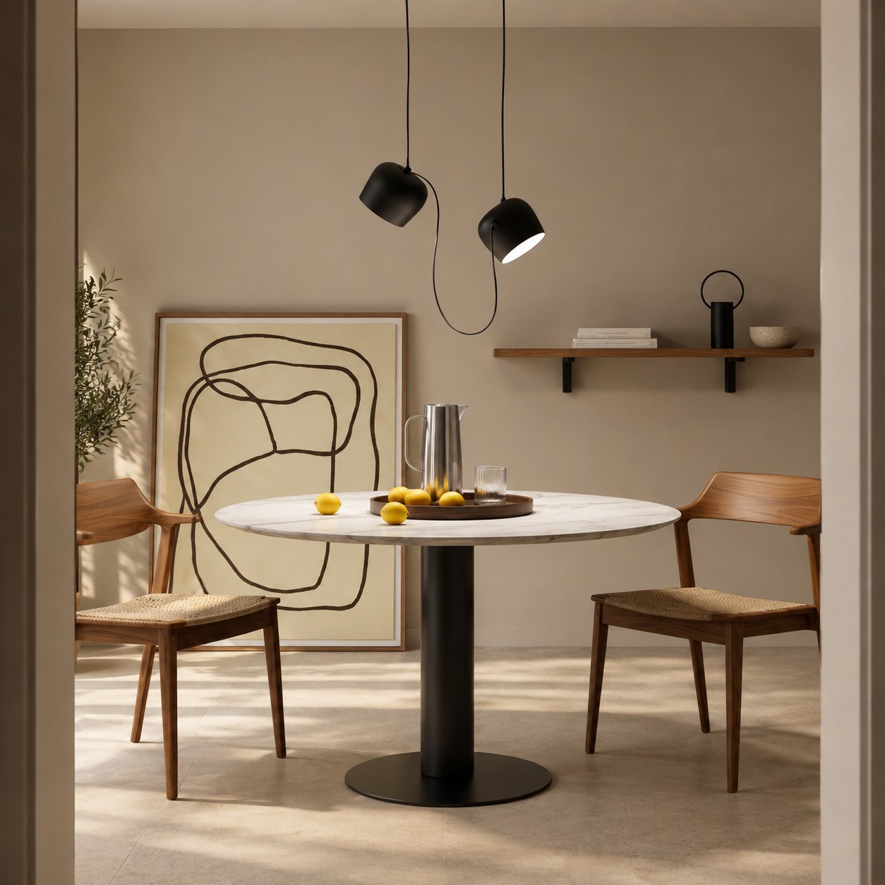 Axiomorna hanglamp in een modern interieur