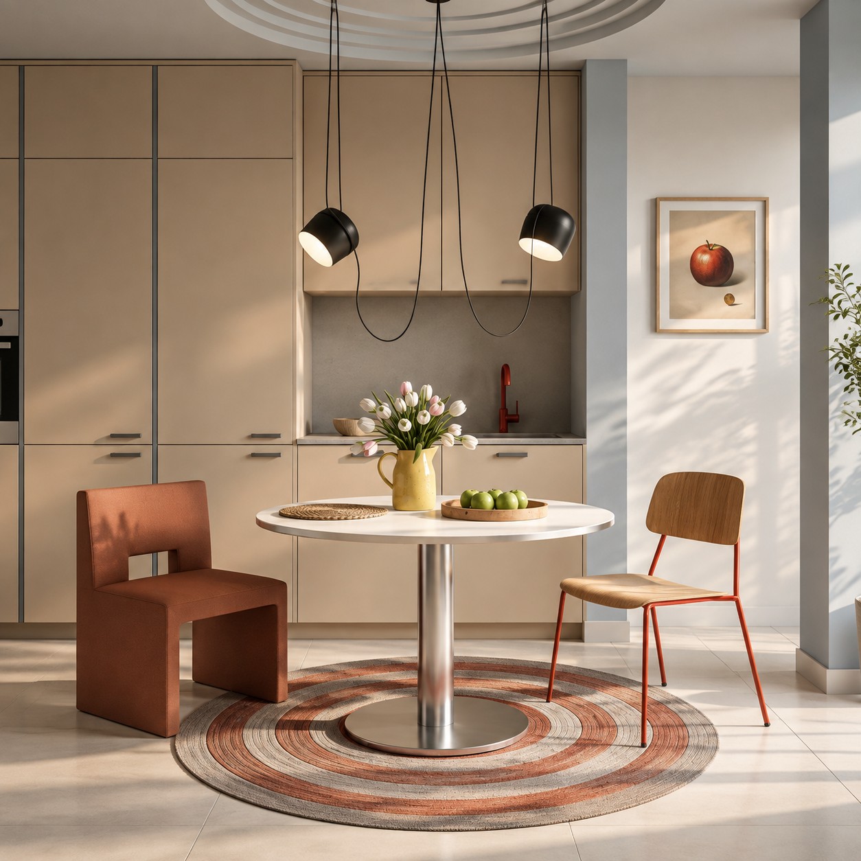 Axiomorna hanglamp in een modern interieur