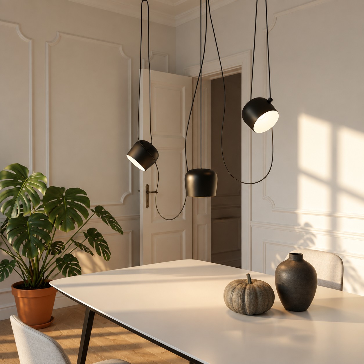 Axiomorna hanglamp in een modern interieur