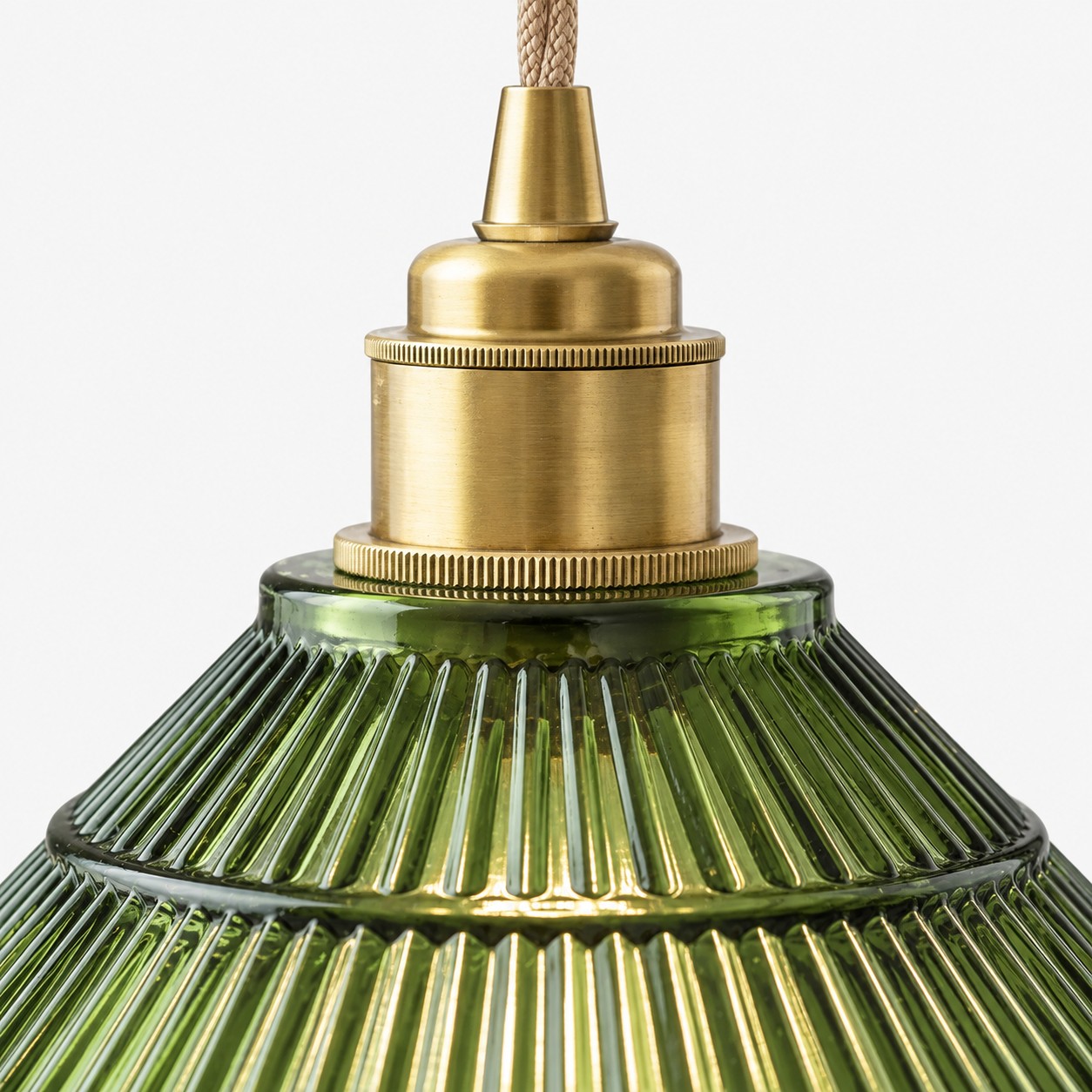 Brass fitting and glass shade detail