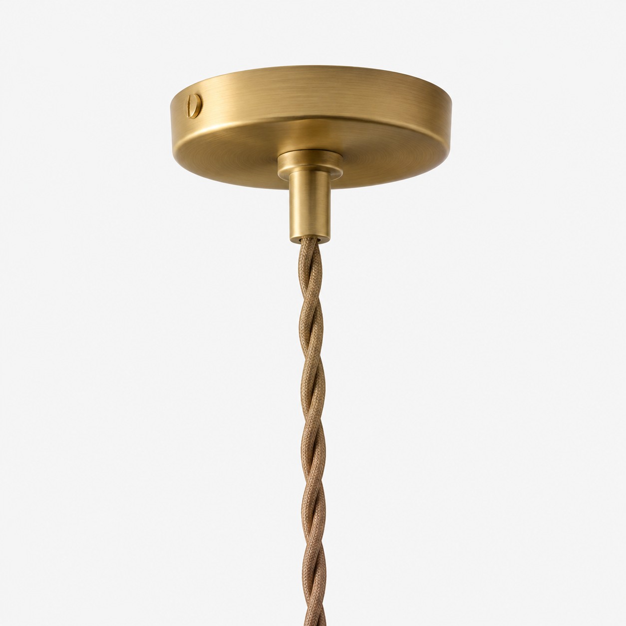 Brass canopy and cord detail