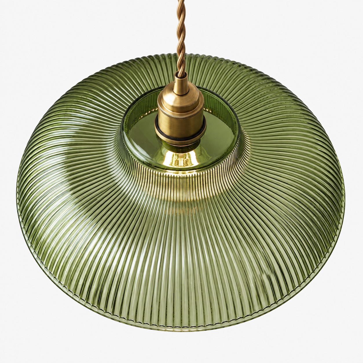 Ribbed glass shade underside detail