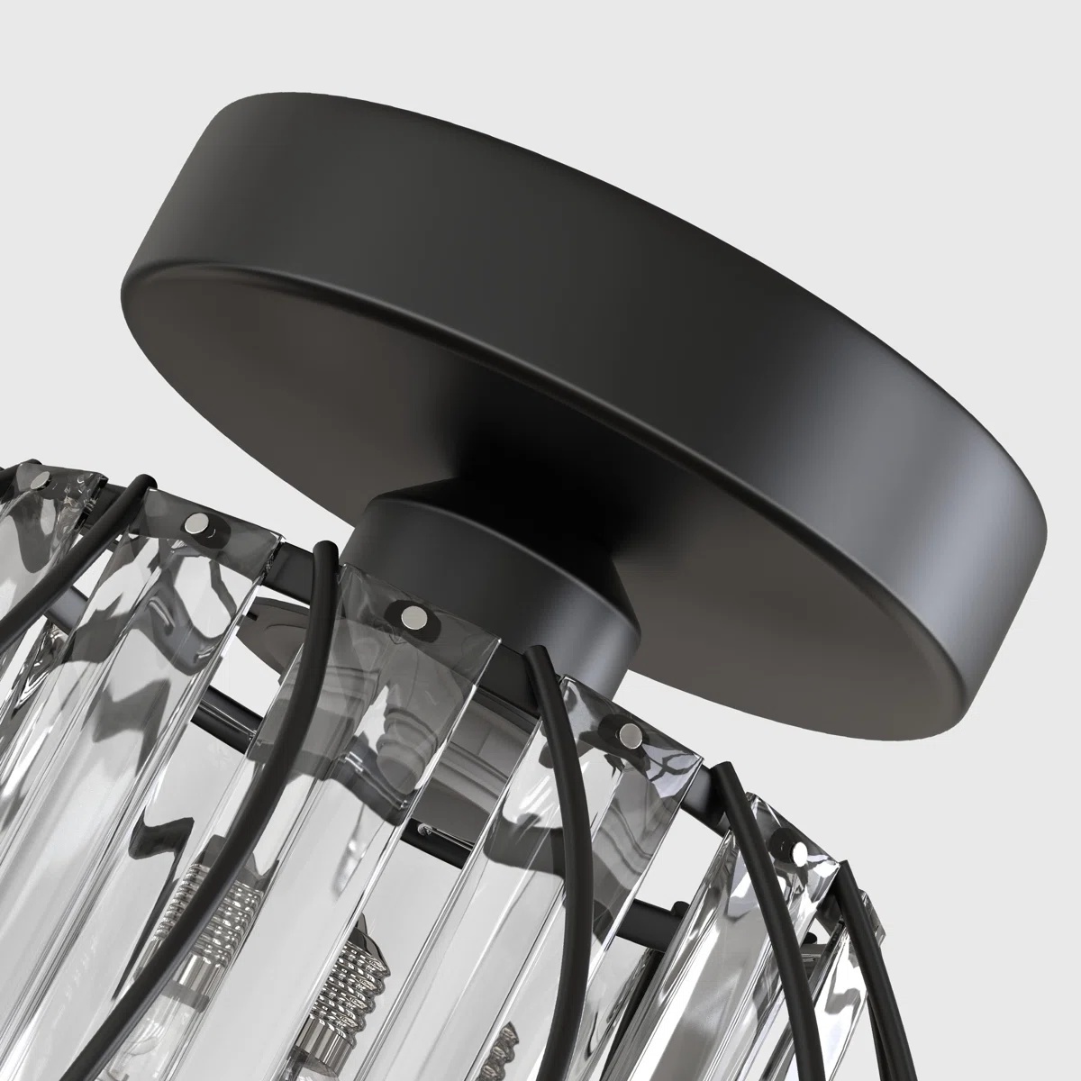 Geometric Crystal Ceiling Light with clear panels and three frame finishes