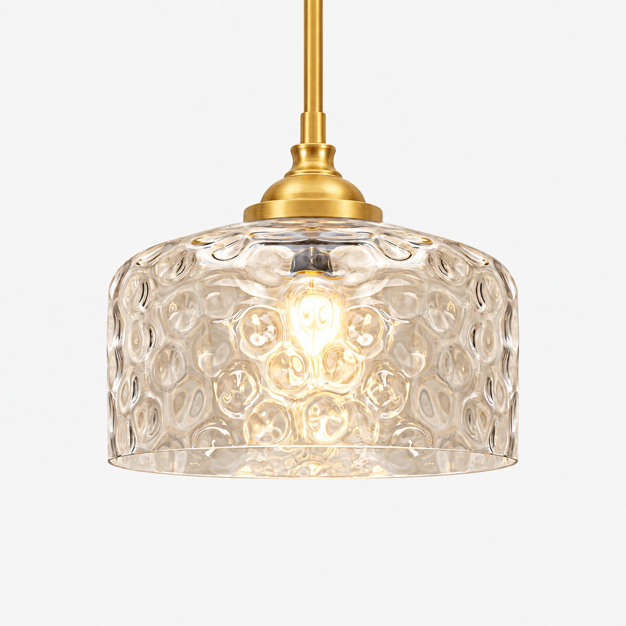 Vintage Glass Pendant Light with patterned glass and three shade colours