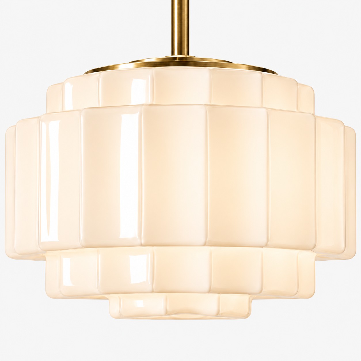 Opal glass tiered shade detail