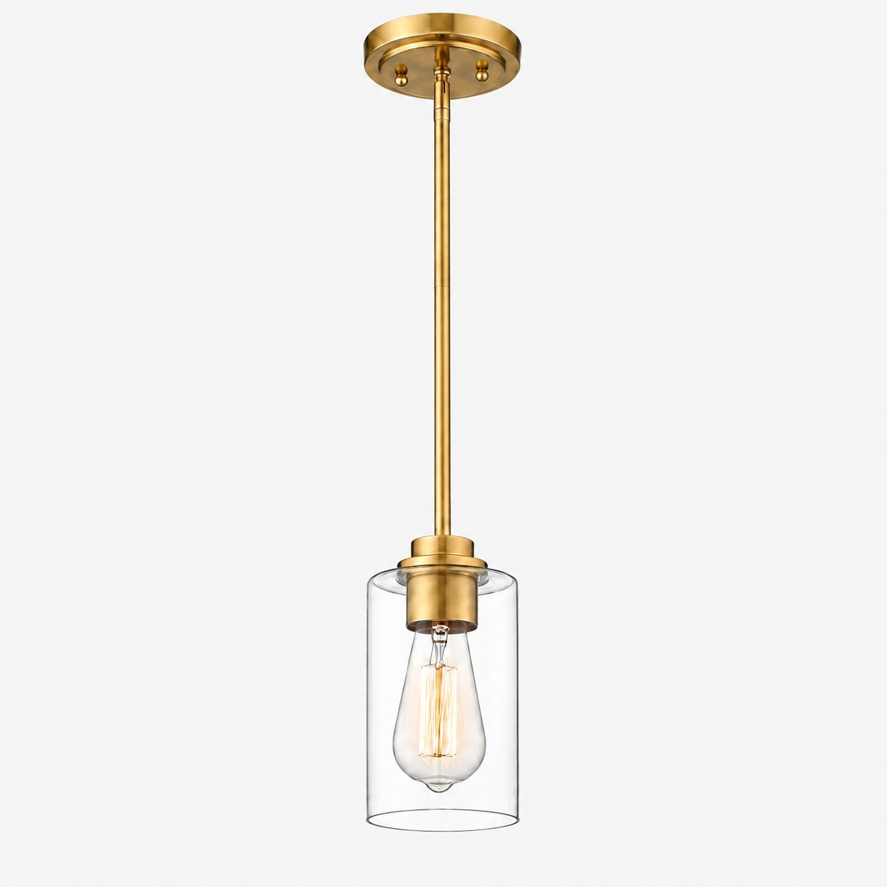 Clear Glass Globe Pendant with metal finish options and one to three items