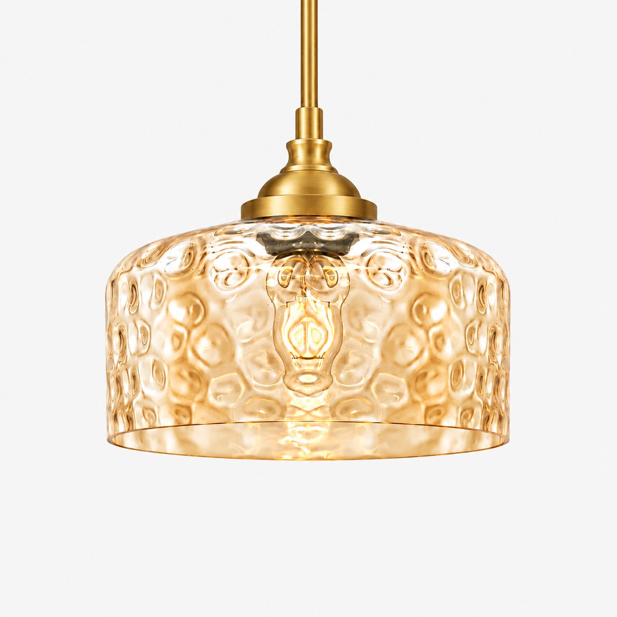Vintage Glass Pendant Light with patterned glass and three shade colours