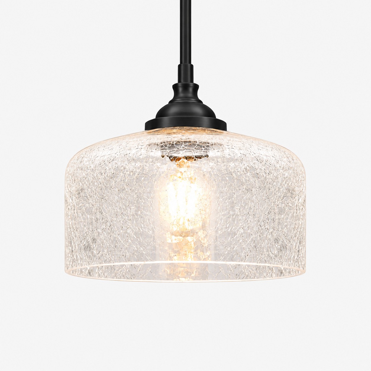 Vintage Glass Pendant Light with patterned glass and three shade colours
