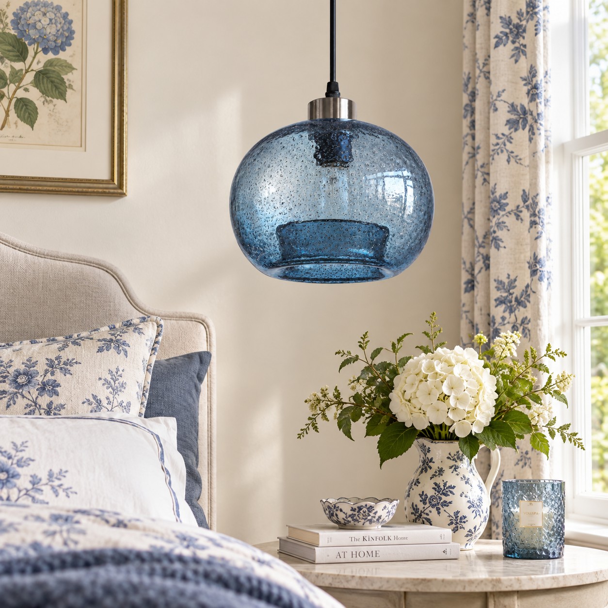 Textured Glass Globe Pendant with marble glass options and chrome or gold