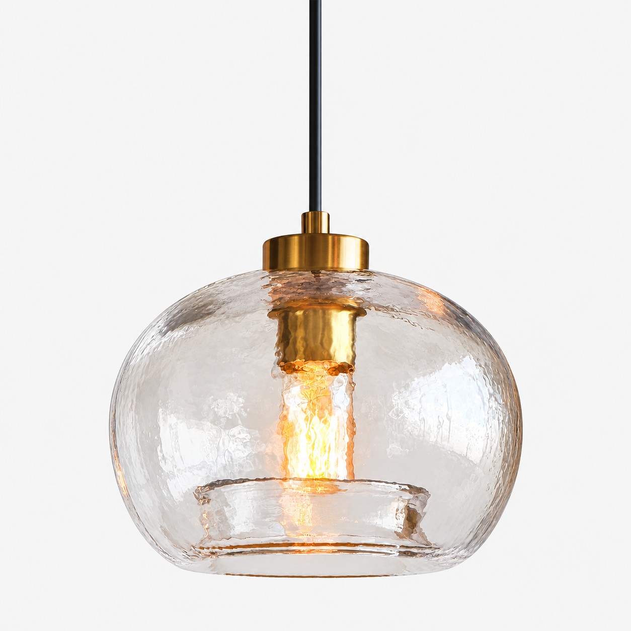 Textured Glass Globe Pendant with marble glass options and chrome or gold