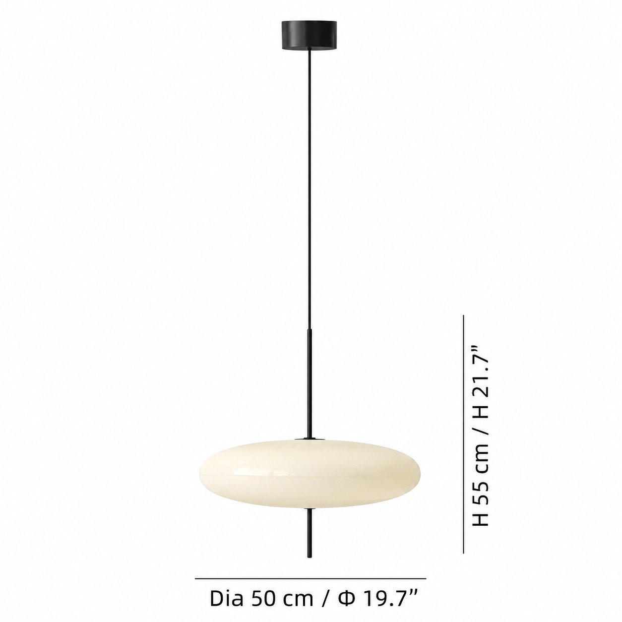 Model 2065 dimensions, 50 cm diameter and 55 cm high