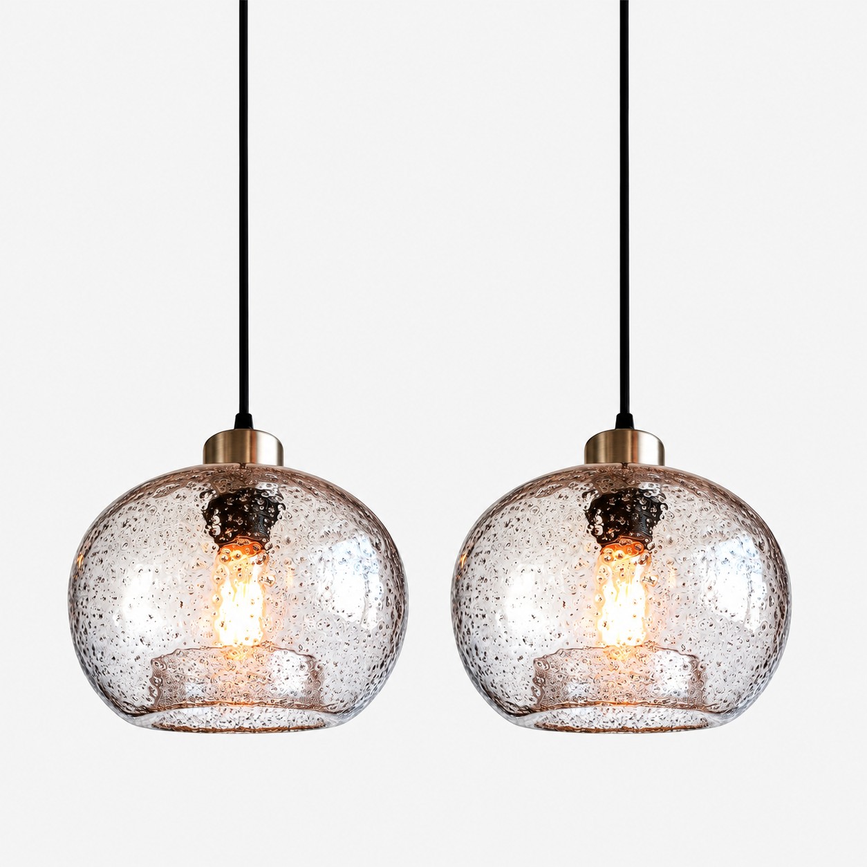 Textured Glass Globe Pendant with marble glass options and chrome or gold