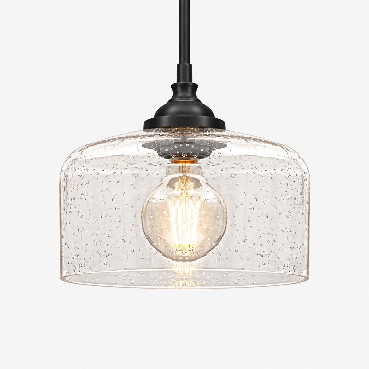 Vintage Glass Pendant Light with patterned glass and three shade colours